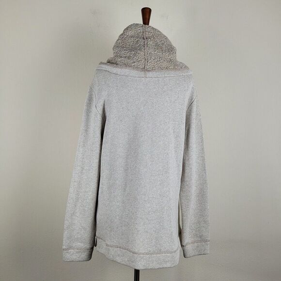 J. CREW Sweater Medium Wool Blend Beige Funnelneck Cowl Neck Sweatshirt B4923 - Picture 5 of 9